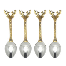 Load image into Gallery viewer, SS Gilded Deer Spoons S/4