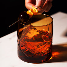 Load image into Gallery viewer, Admiral Crystal Rocks Glasses in Amber Set of 2 (Online Only)