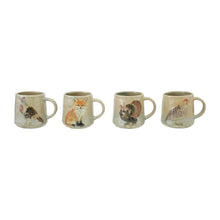 Load image into Gallery viewer, Hand-Painted Embossed Stoneware Mug with Animal (4 Styles)