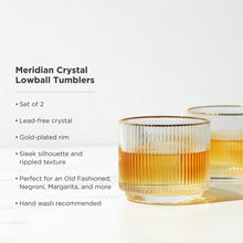 Load image into Gallery viewer, Meridian Crystal Lowball Tumblers Set of 2 (Online Only)