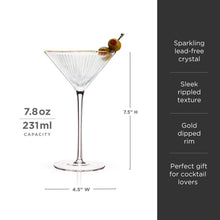 Load image into Gallery viewer, Meridian Crystal Martini Glasses Set of 2 (Online Only)