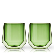 Load image into Gallery viewer, Aurora Double-Walled Tumblers in Green Set of 2 (Online Only)
