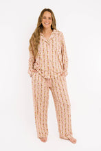 Load image into Gallery viewer, Vintage Floral Stripe Women's Bamboo Pajama Set