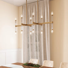 Load image into Gallery viewer, Atollo Modern Gold Linear 12-Light Ceiling Chandelier