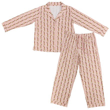 Load image into Gallery viewer, Vintage Floral Stripe Women's Bamboo Pajama Set