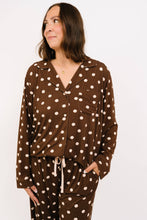 Load image into Gallery viewer, Espresso Polkadot Women's Bamboo Pajama Set
