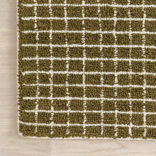 Load image into Gallery viewer, Melrose Checked Wool Area Rug (Moss)