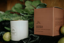 Load image into Gallery viewer, Leather & Bergamot Gold Lid Candle & Boutique Box