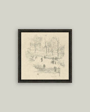 Load image into Gallery viewer, Kensington Gardens in Winter Framed Antique Art 9x9