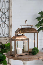 Load image into Gallery viewer, Brown Wooden Lanterns with Clear Glass Panels (2 Sizes)