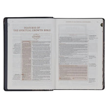 Load image into Gallery viewer, The Spiritual Growth Bible Faux Leather, Black Floral, NLT