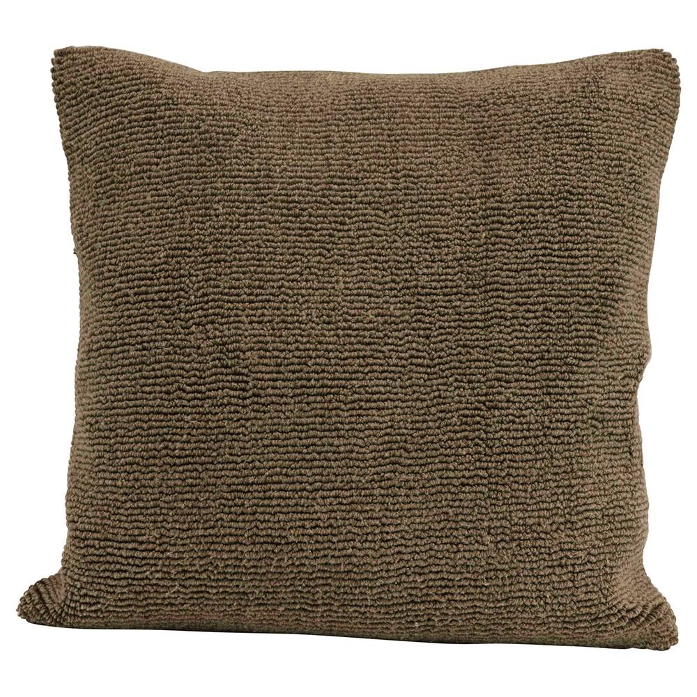 Olive Terry Cloth Throw Pillow