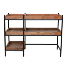 Load image into Gallery viewer, Mango Wood and Metal Console Table with 5 Removable Shelves