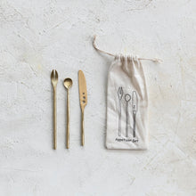 Load image into Gallery viewer, Brass Appetizer Cutlery Set