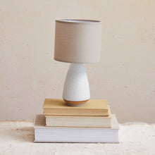 Load image into Gallery viewer, Coarse Stoneware Table Lamp w/ Linen Shade