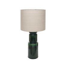 Load image into Gallery viewer, Green Ceramic Table Lamp w/ Linen Shade