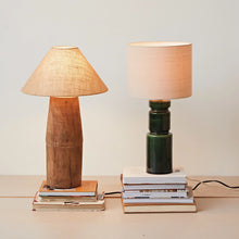Load image into Gallery viewer, Green Ceramic Table Lamp w/ Linen Shade