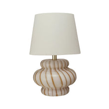 Load image into Gallery viewer, Hand-Blown Art Glass Table Lamp w/Linen Shade