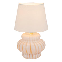 Load image into Gallery viewer, Hand-Blown Art Glass Table Lamp w/Linen Shade