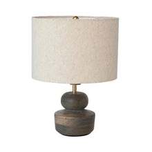Load image into Gallery viewer, Mango Wood Table Lamp with Cotton Shade