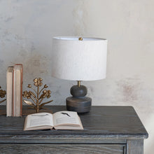 Load image into Gallery viewer, Mango Wood Table Lamp with Cotton Shade