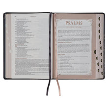 Load image into Gallery viewer, The Spiritual Growth Bible Faux Leather, Black Floral, NLT