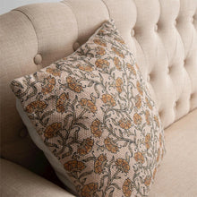 Load image into Gallery viewer, Knubby Slub Block Print Dandelion Throw Pillow