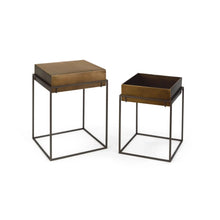 Load image into Gallery viewer, Metal Convertible Side Tables (Set of 2)