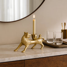 Load image into Gallery viewer, Gold Fox Taper Candle Holder