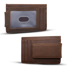 Load image into Gallery viewer, Leather Wallet with Magnet Clip