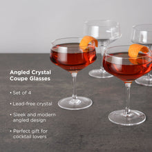 Load image into Gallery viewer, Raye Angled Crystal Coupe Glasses Set of 4 (Online Only)
