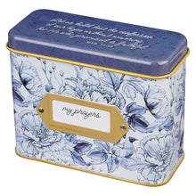 Load image into Gallery viewer, Cards In Tin Blue Floral My Prayers Hebrews 10:23