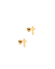 Load image into Gallery viewer, Screwback Stud Earrings - Catherine Cross Gold