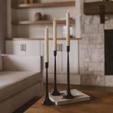 Load image into Gallery viewer, Cast Iron Taper Candle Holders Trio