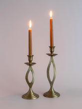 Load image into Gallery viewer, Brass Cutout Twist Taper Candle Holder (2 Sizes)