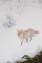 Load image into Gallery viewer, Fox In Winter Framed Antique Art 7x5