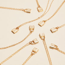 Load image into Gallery viewer, Golden Initial Lock Pendant Necklace