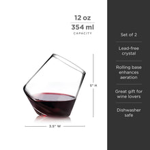 Load image into Gallery viewer, Rolling Crystal Wine Glasses Set of 2 (Online Only)