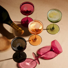 Load image into Gallery viewer, Reserve Nouveau Crystal Coupe Glasses in Sage Set of 2 (Online Only)