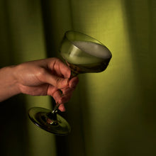 Load image into Gallery viewer, Reserve Nouveau Crystal Coupe Glasses in Sage Set of 2 (Online Only)
