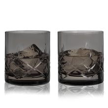 Load image into Gallery viewer, Admiral Crystal Rocks Glasses in Smoke Set of 2 (Online Only)