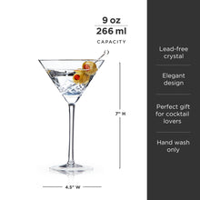 Load image into Gallery viewer, Admiral Crystal Martini Glasses (Online Only)