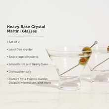 Load image into Gallery viewer, Raye Heavy Base Crystal Stemless Martini Glasses Set of 2 (Online Only)