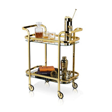 Load image into Gallery viewer, Antique Gold Bar Cart (Online Only)