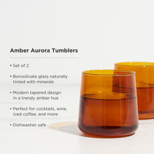 Load image into Gallery viewer, Aurora Amber Cocktail Tumblers, Set of 2 (Online Only)