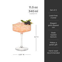 Load image into Gallery viewer, Meridian Crystal Coupe Glasses Set of 2 (Online Only)