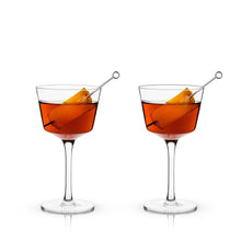 Load image into Gallery viewer, Raye Angled Crystal Nick & Nora Glasses Set of 2 (Online Only)