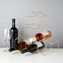 Load image into Gallery viewer, Geo Countertop Wine Rack in Gold (Online Only)