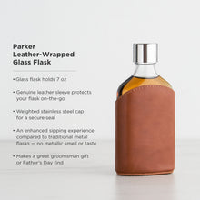 Load image into Gallery viewer, Parker Leather-Wrapped Glass Flask (Online Only)