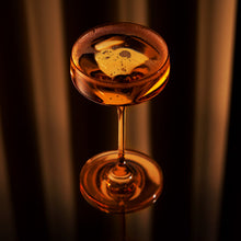 Load image into Gallery viewer, Reserve Nouveau Crystal Coupe Glasses in Amber Set of 2 (Online Only)